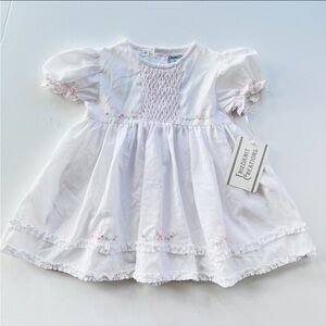 New Friedknit Creations Vintage White Baby Dress